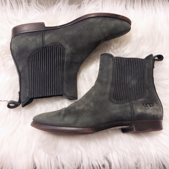 UGG Shoes - UGG charcoal olive suede chelsea boots!!